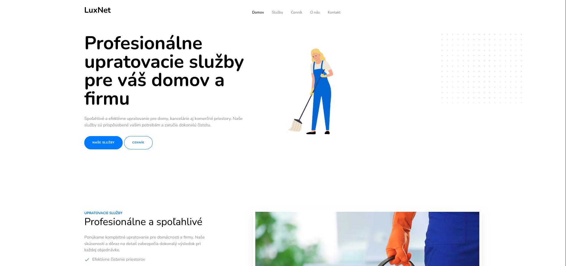 Luxnet Cleaning Landing Page